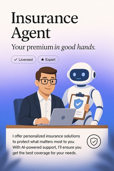 Insurance Agent and AI Assistant Landing Page Design