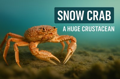 Detailed Close-Up of a Snow Crab in Its Natural Habitat