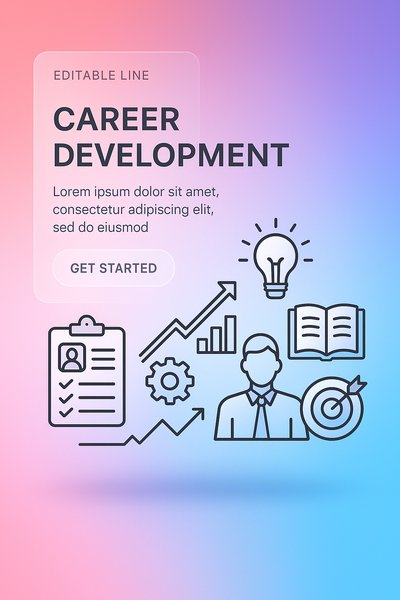 Modern Career Development Infographic Design with Glassmorphism