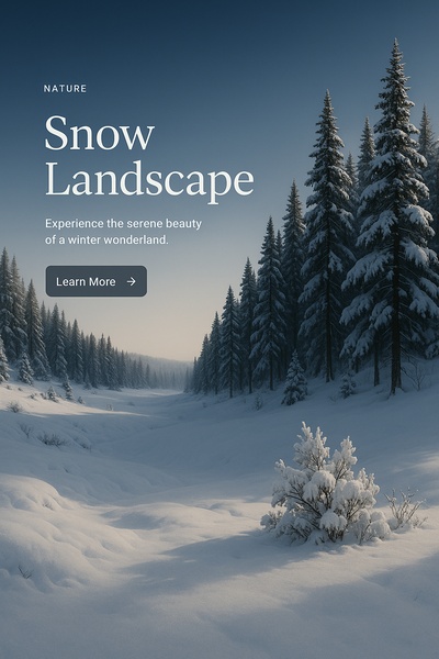 Stunning Snow Landscape with Winter Theme and Call to Action