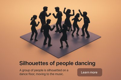 Silhouettes of People Dancing on a Dance Floor - 3D Scene