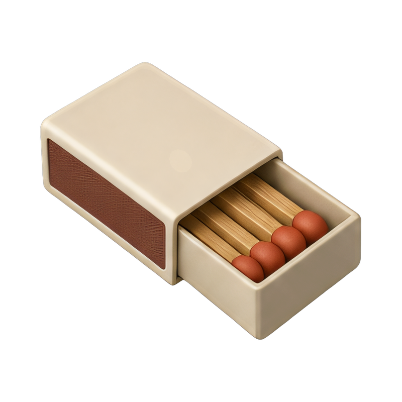 open matchbox with striking surface