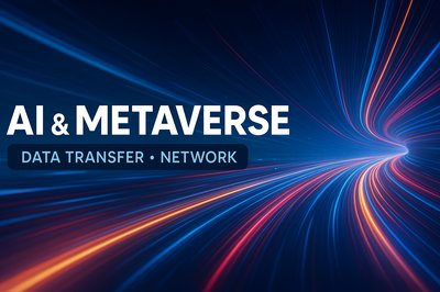 Futuristic AI and Metaverse Concept Graphic