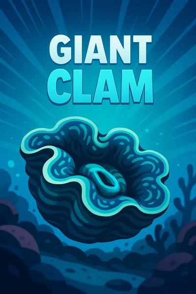 Dynamic Illustration of a Giant Clam in an Underwater Scene