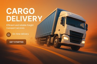 Dynamic Cargo Delivery Service Promotional Graphic
