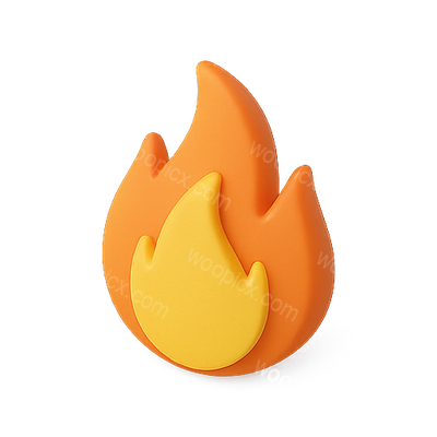 Stylized Flame Icon with Bold Colors