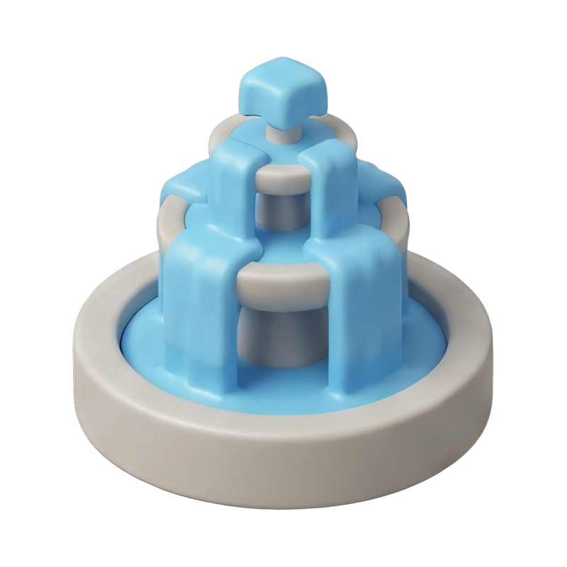 tiered public fountain