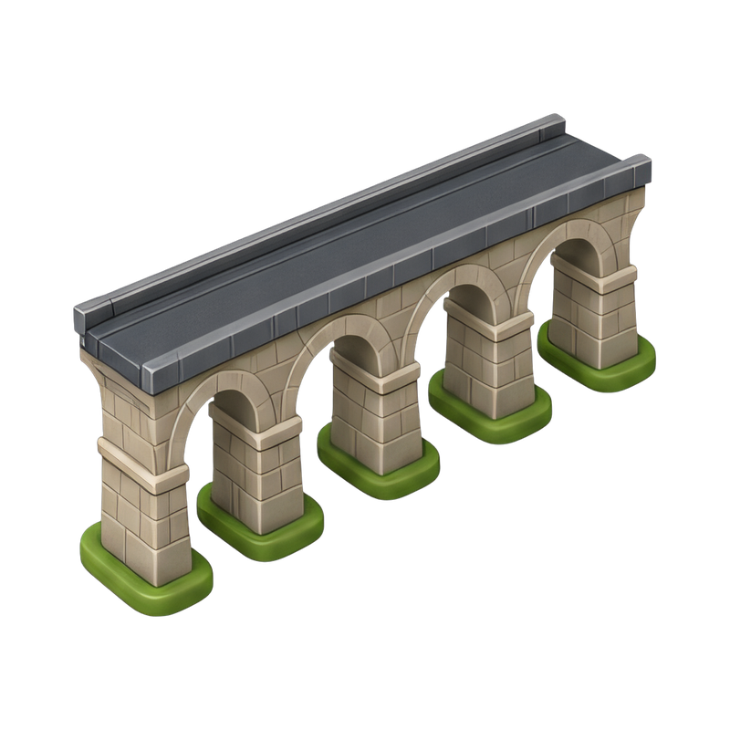 Historic viaduct with piers