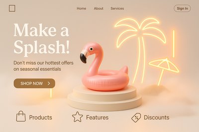 Vibrant Summer Sale Landing Page Design
