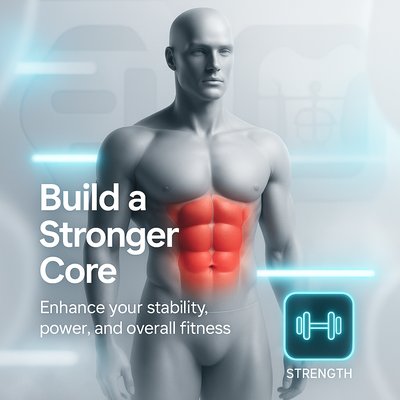 Fitness Concept Image Highlighting Core Strength Training