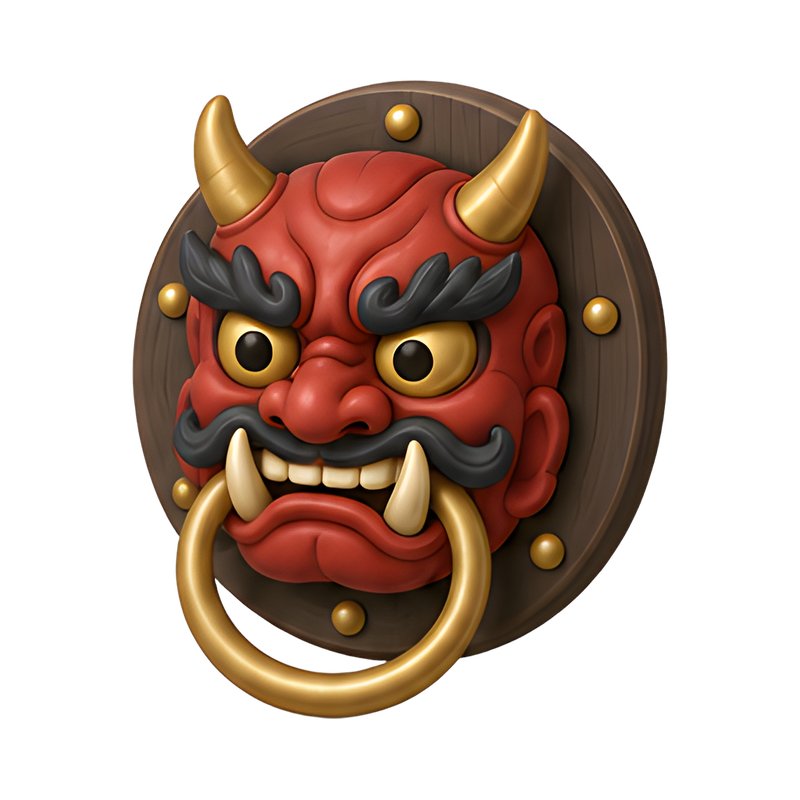 mysterious demon face mask
