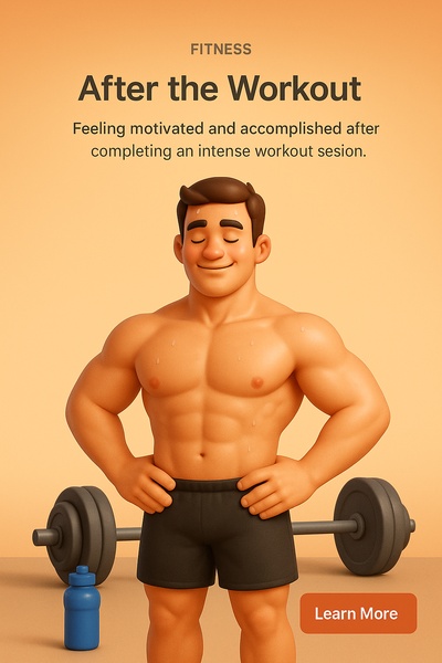 Motivated Athlete After Workout - Fitness Poster Design