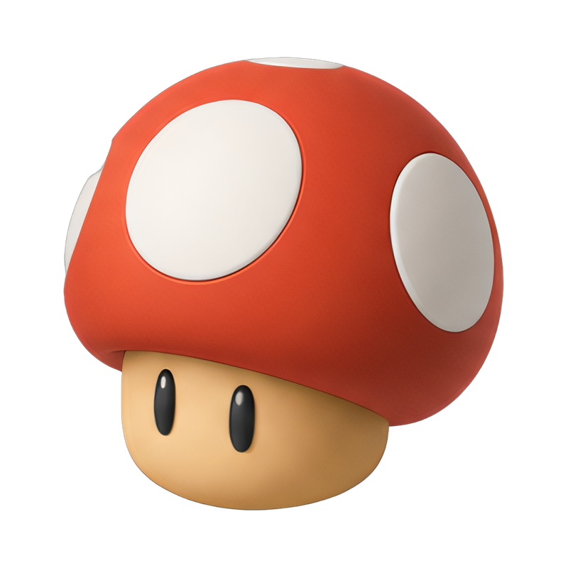 colorful power-up mushroom