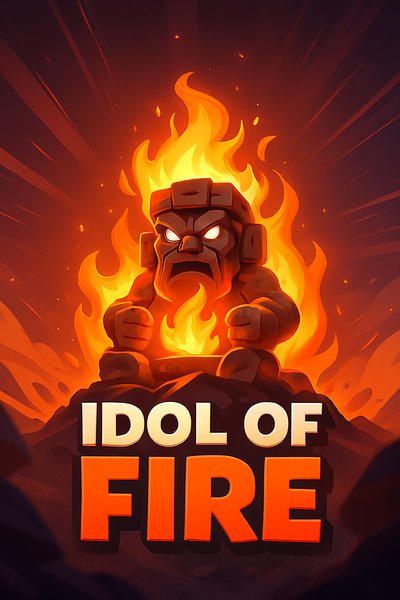 Dynamic Idol of Fire Illustration with Bold Design Elements