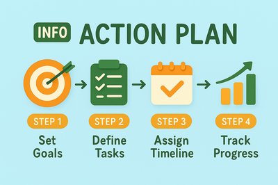 Illustrative Action Plan Infographic for Goal Setting