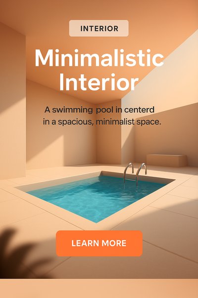 Modern Minimalistic Interior Featuring Swimming Pool