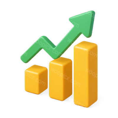 3D Bar Chart Illustration Representing Growth