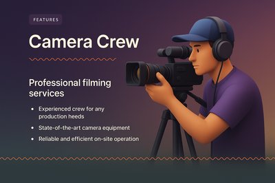 Camera Crew 3D Design for Professional Filming Services