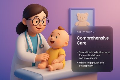 Pediatrician Web Page Design with 3D Illustration