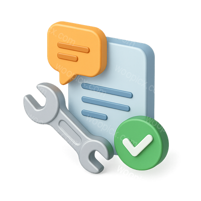 3D Service Recovery Icon with Tools and Approval Symbol