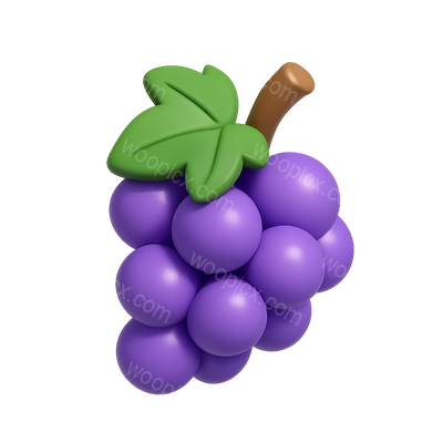 Stylish 3D Grape Vine Icon with Isometric View
