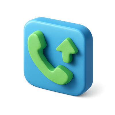 3D Incoming Call Alert Icon with Isometric Design