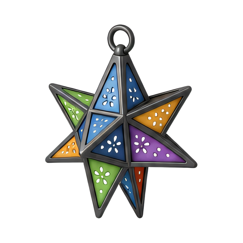 colorful tin star lantern
