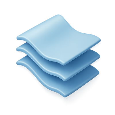 3D Wavy Paper Icon with Isometric Design