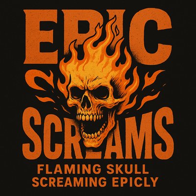 Bold Graphic Design Featuring a Flaming Skull and Typography