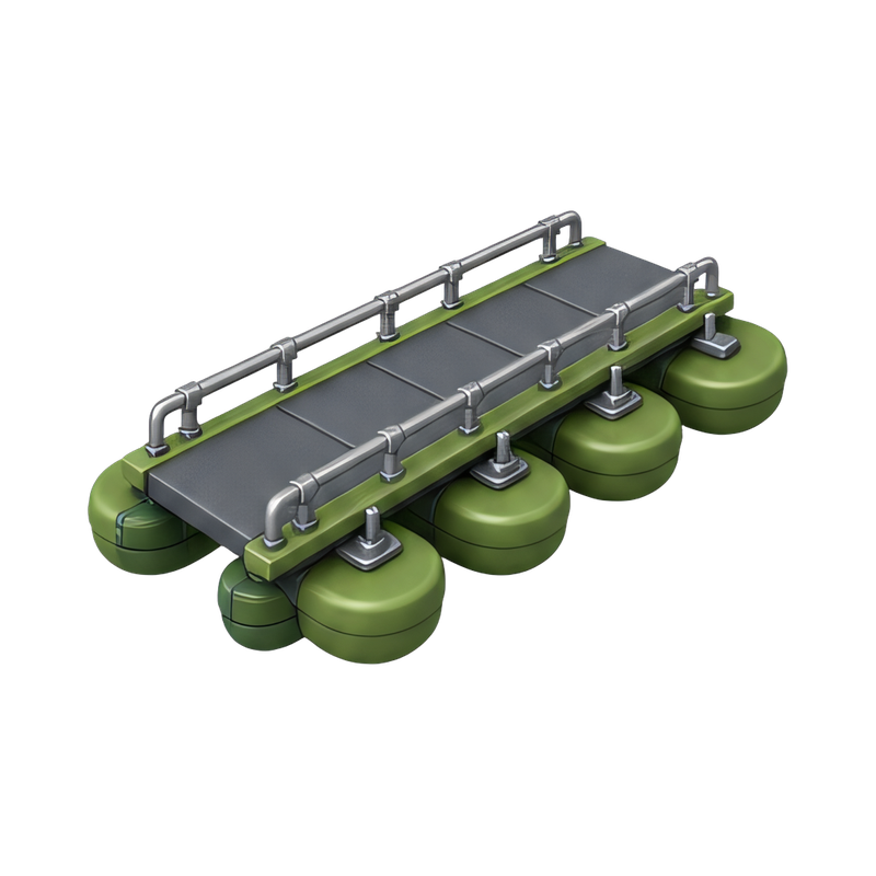serene pontoon floating bridge