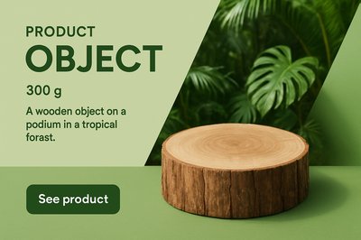 Wooden Podium in Lush Tropical Forest Setting