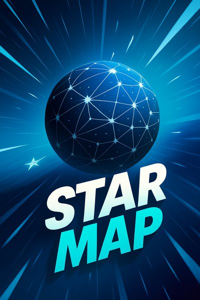 Dynamic Star Map Illustration with Vibrant Colors