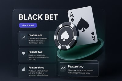 Dynamic 3D Web Page Design Featuring Black Bet Concept