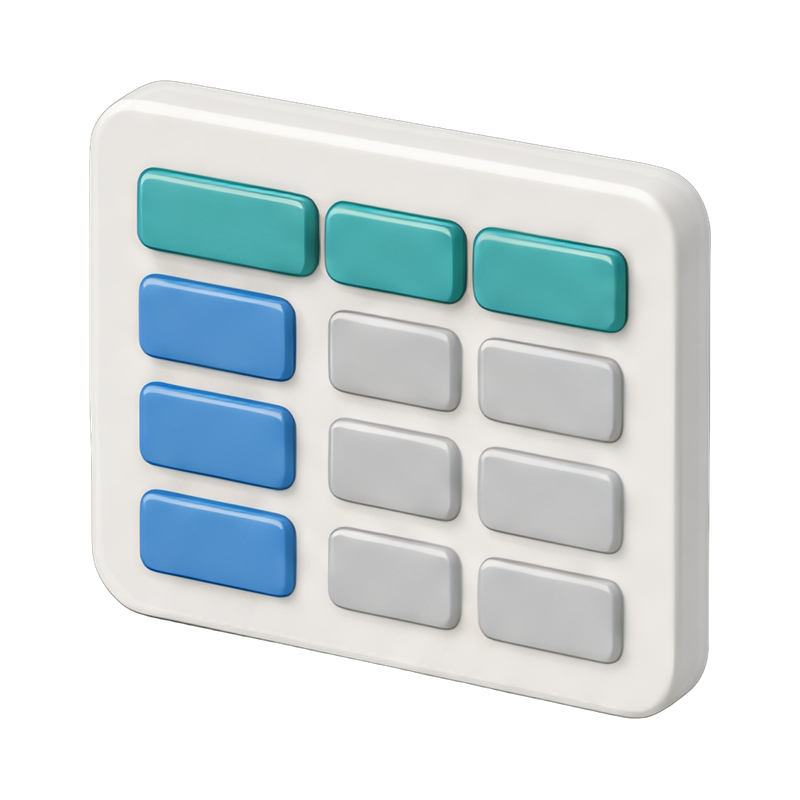 Data table grid layout design