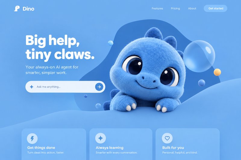 Engaging AI agent landing page