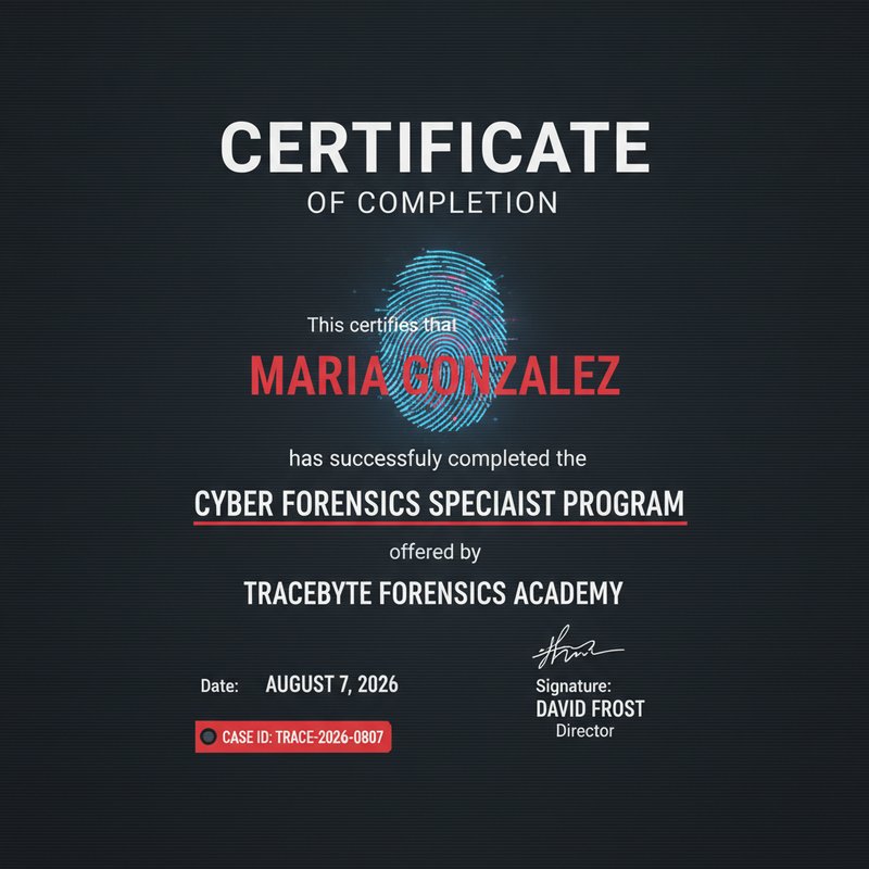 Professional certificate of completion