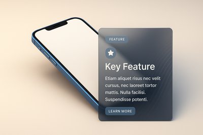 Modern Blue Phone Design with Informative Card