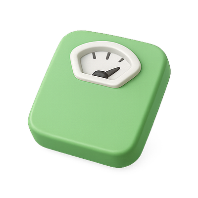 3D Illustration of a Green Scale with Gauge