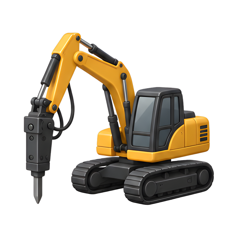 excavator with hydraulic breaker