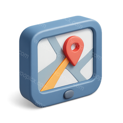 Stylish 3D GPS Icon with a Modern Design