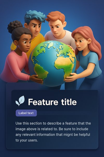 Youth Engaging with a Globe: A 3D Illustration