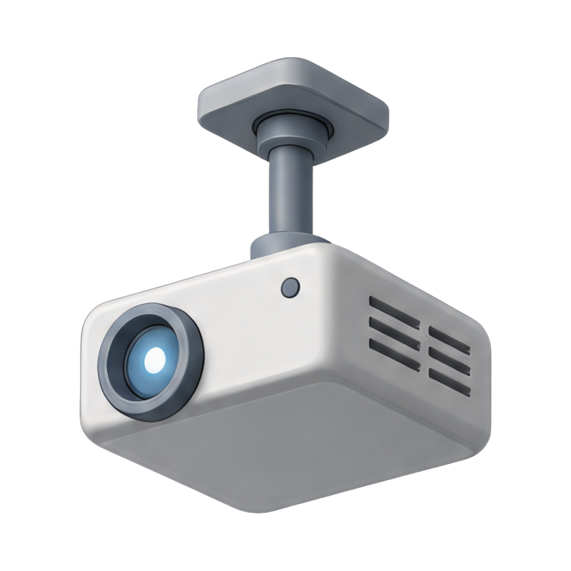 Ceiling-mounted projector setup
