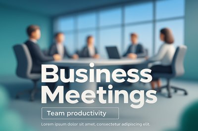 Blurred Business Meeting in Modern Conference Room
