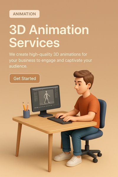 Detailed 3D Illustration of Animation Services