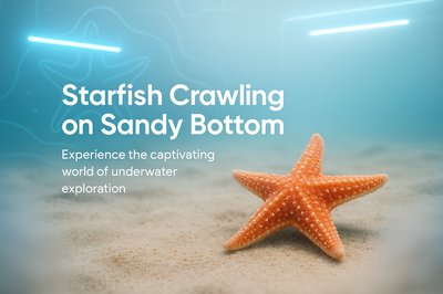 Underwater Exploration Themed Graphic Featuring a Starfish