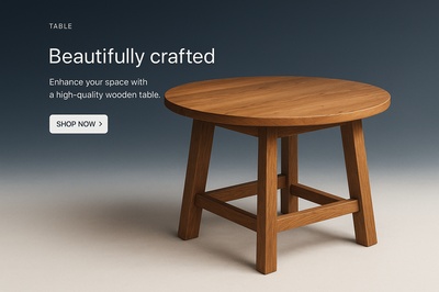 Stylish Web Page Design Featuring a Wooden Table