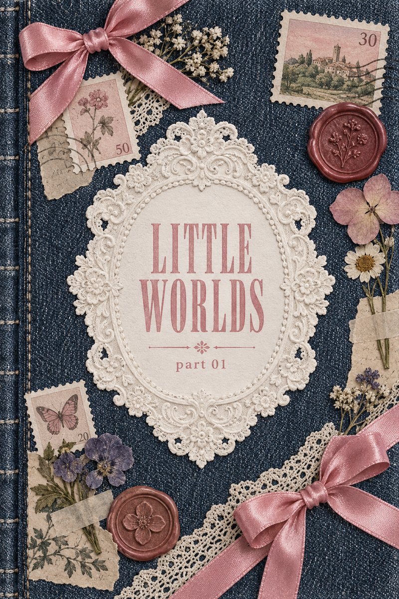 Vintage denim scrapbook cover