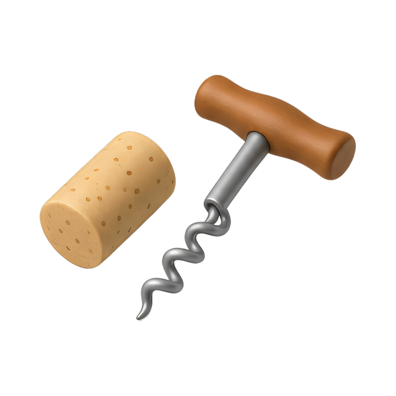 Wine cork and opener set