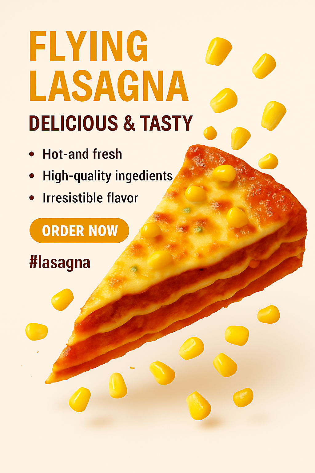 Promotional Food Graphic for Lasagna Dish