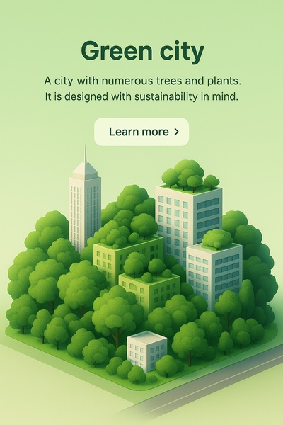 Vibrant Cityscape Surrounded by Lush Greenery